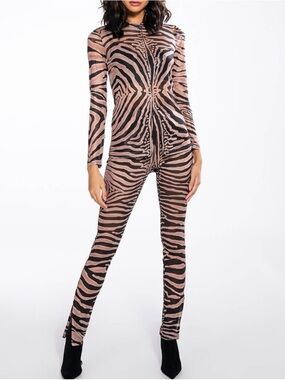 AKIRA Pink and Black Zebra Print Two-Piece Set